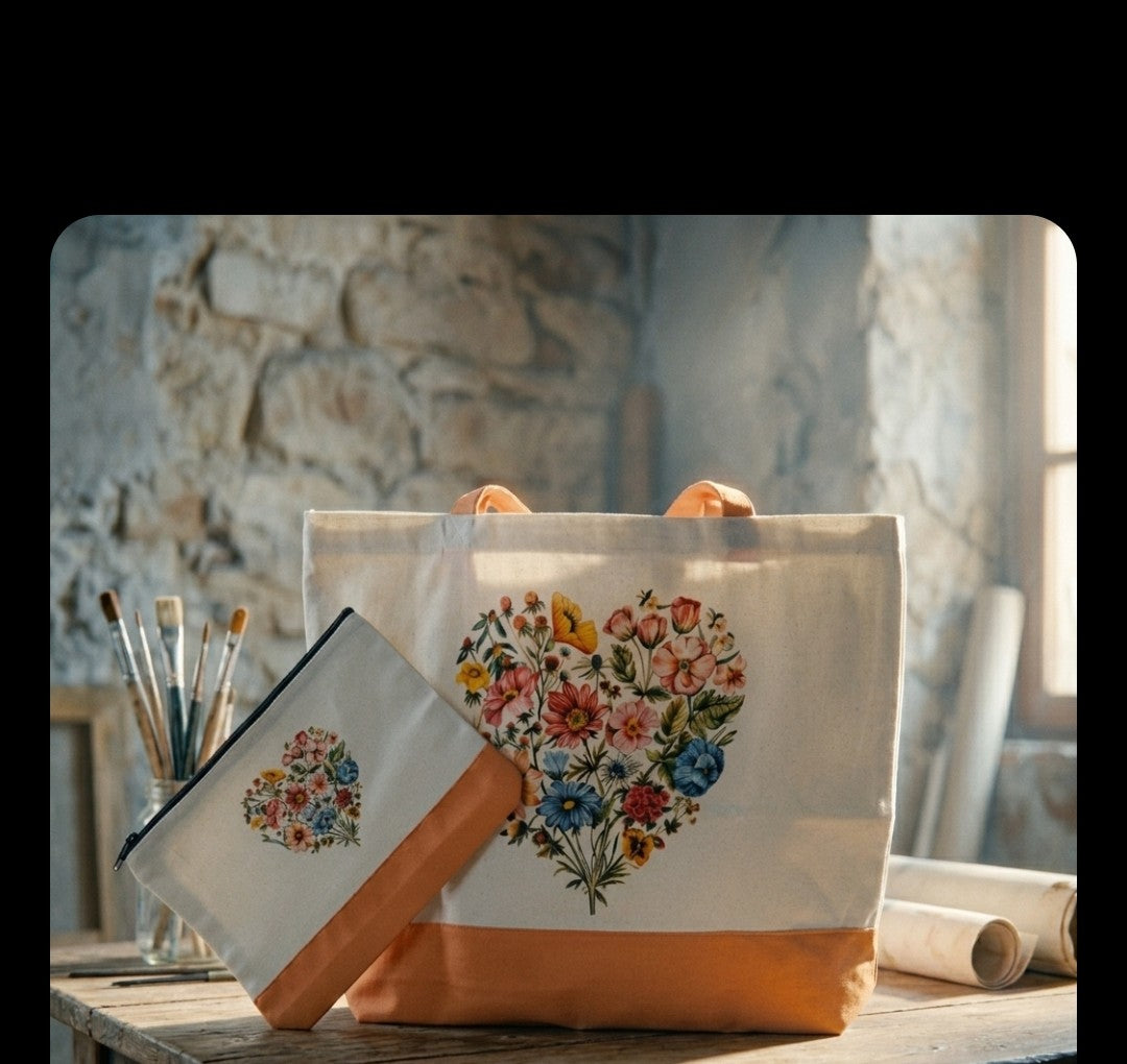 Large Tote Bag & Pouch Set