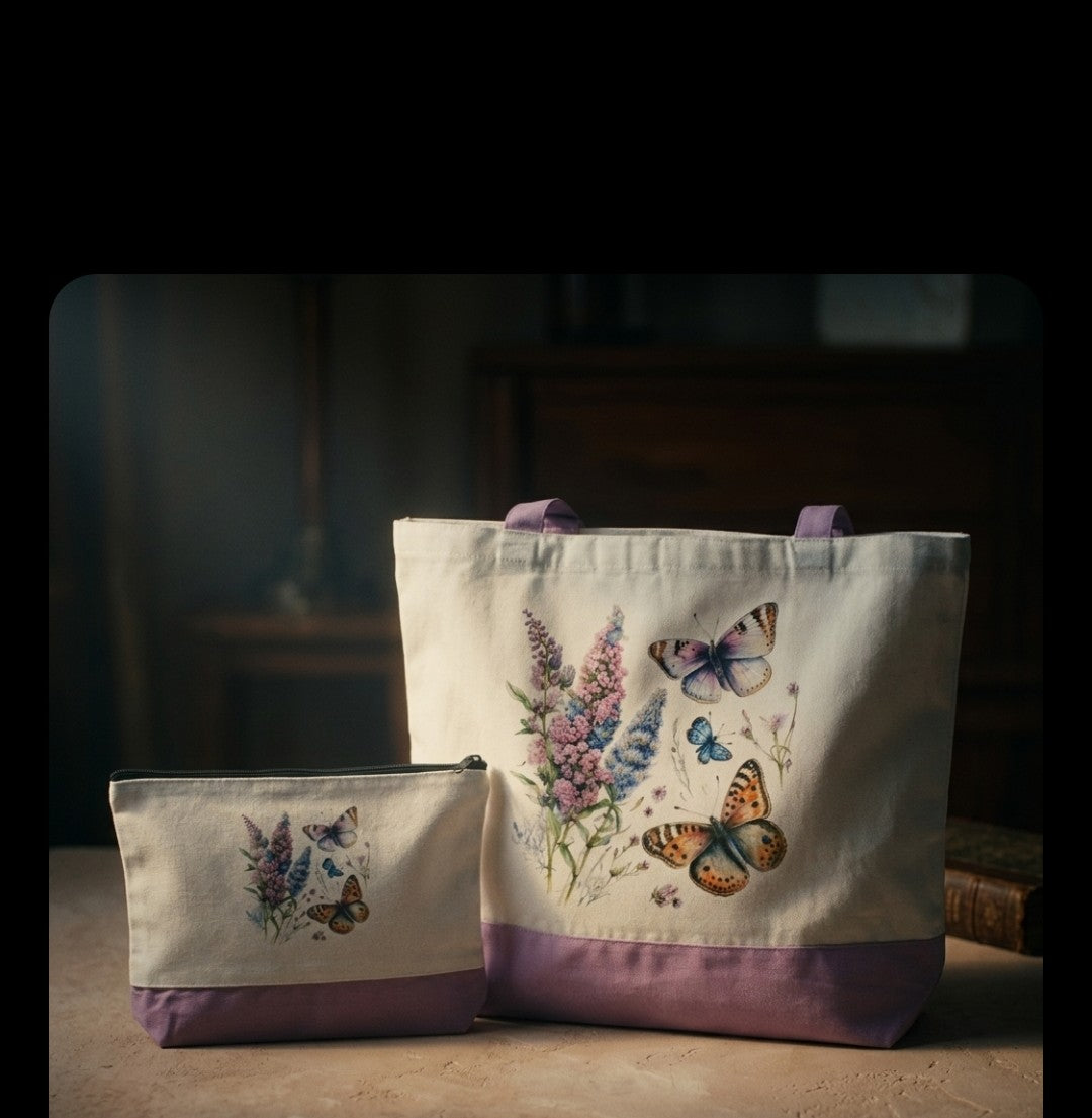 Large Tote Bag & Pouch Set