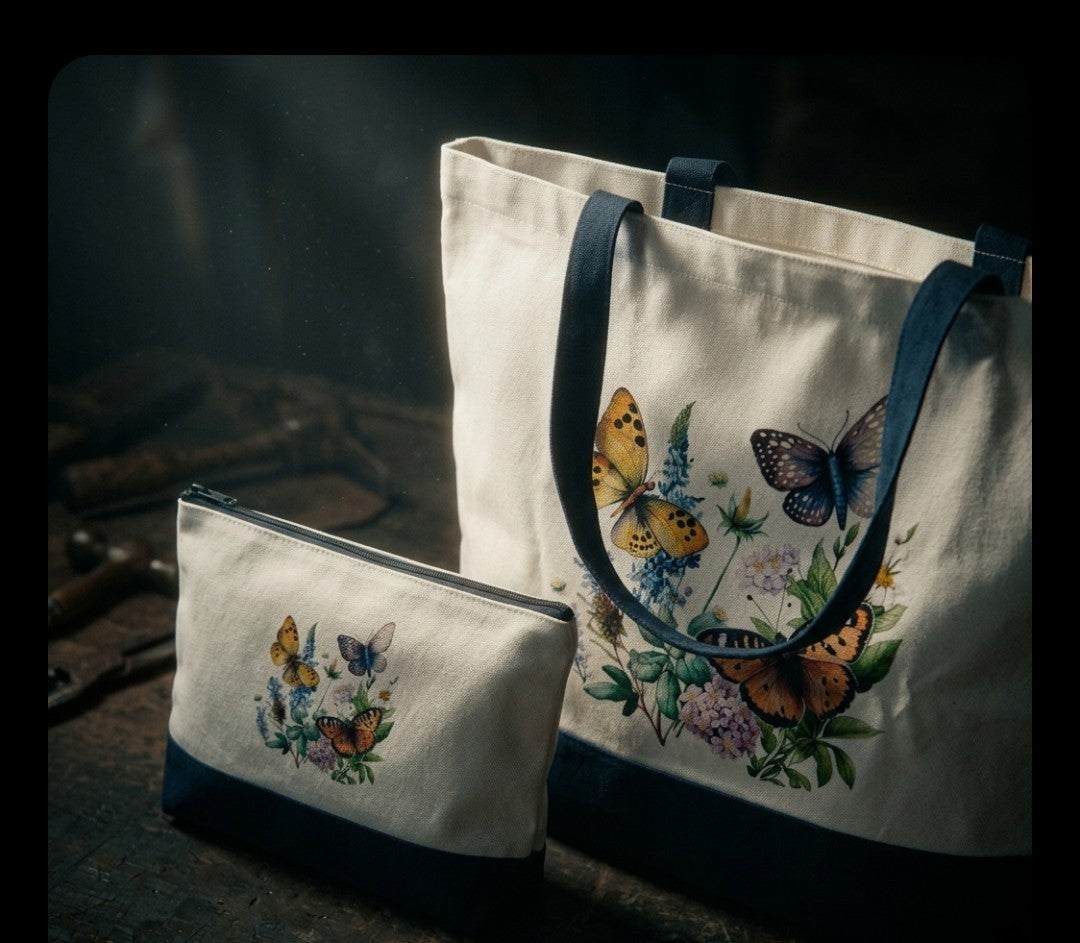 Large Tote Bag & Pouch Set