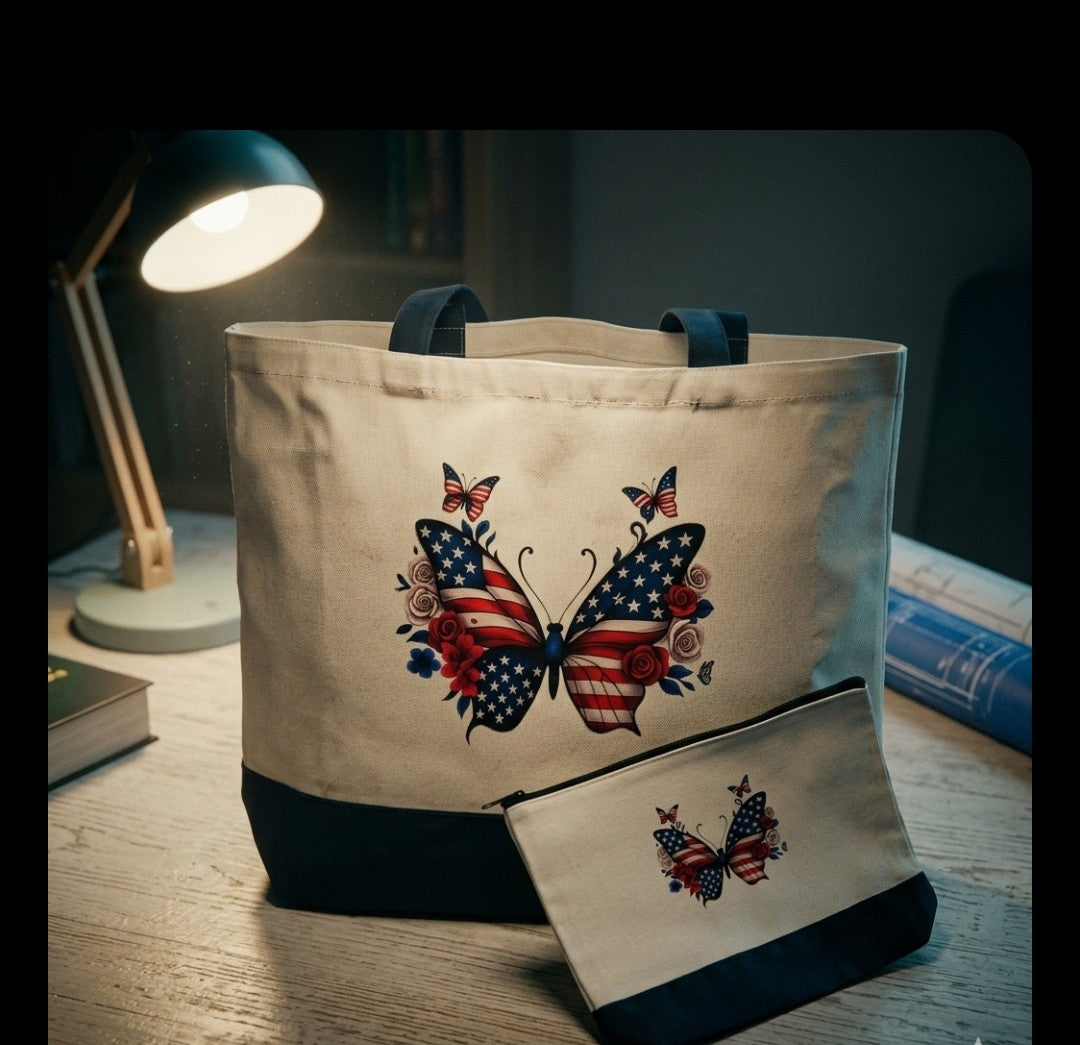 Large Tote Bag & Pouch Set