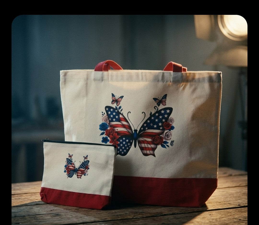 Large Tote Bag & Pouch Set