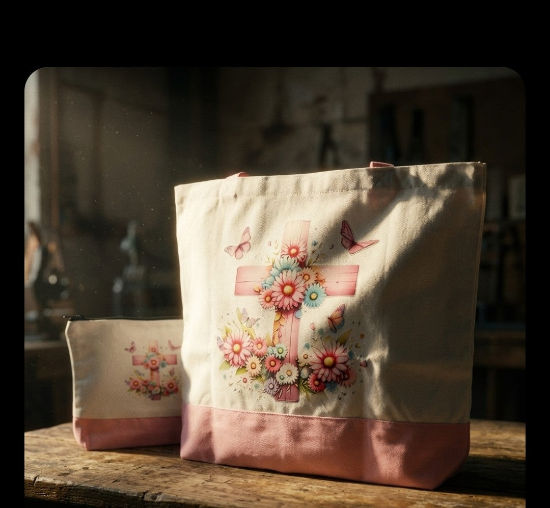 Large Tote Bag & Pouch Set