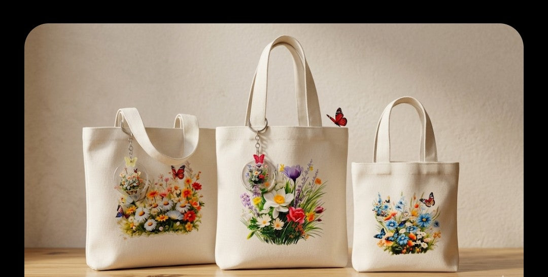 Mini tote w/ matching keychain