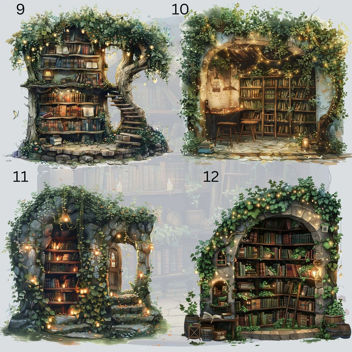 Secret Library Designs Sheet 3 - Designs #9 to #12