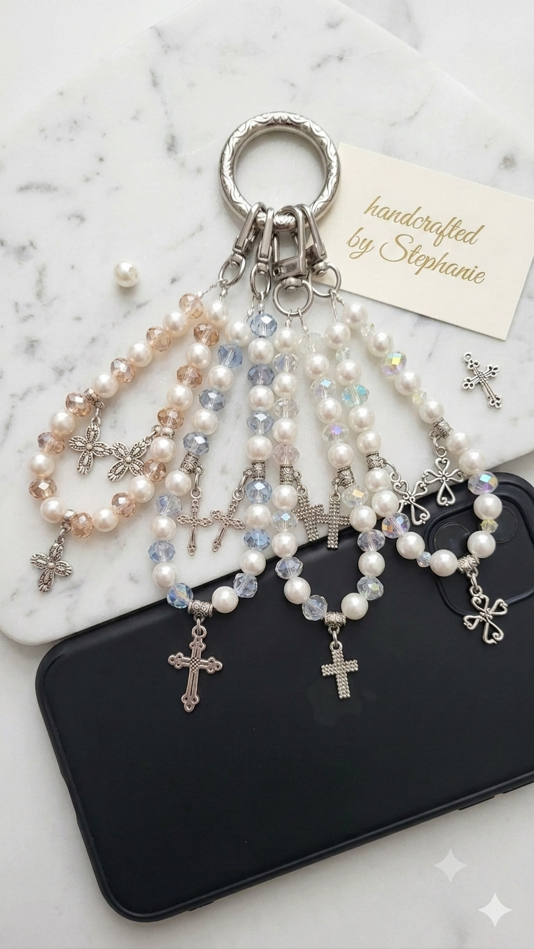 Pearl & Crystal Radiance Phone Charm