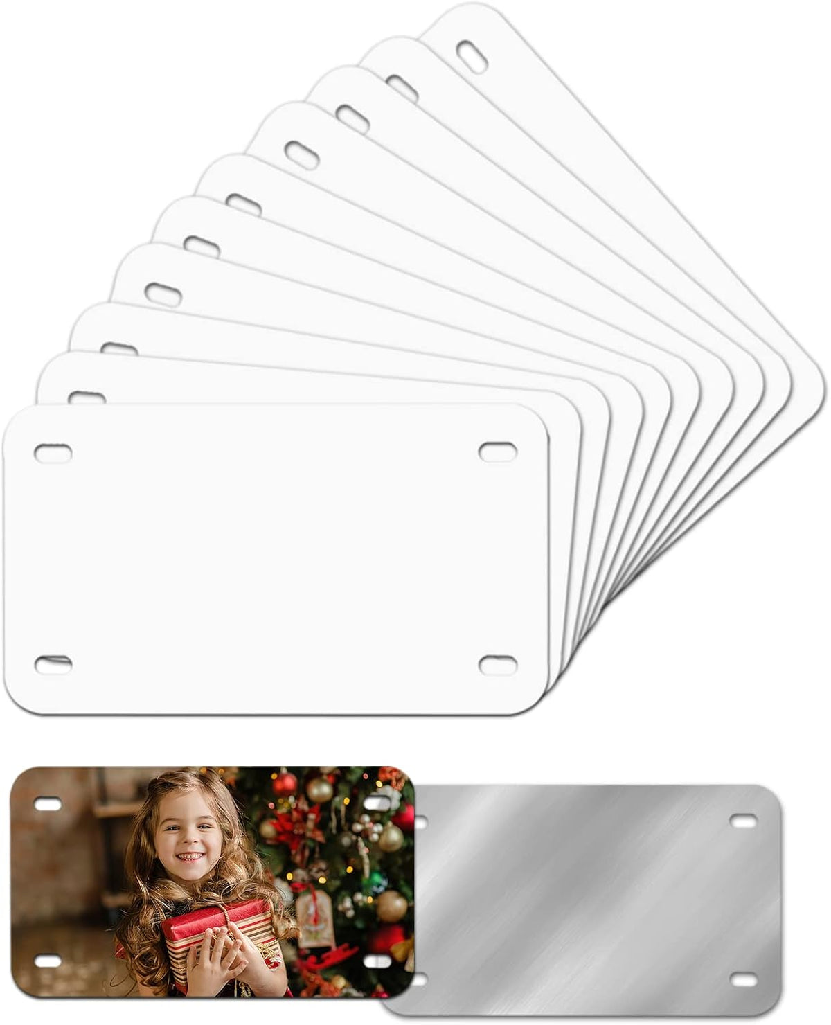 Sublimation license plate mini size 7x4 inch blank white aluminum