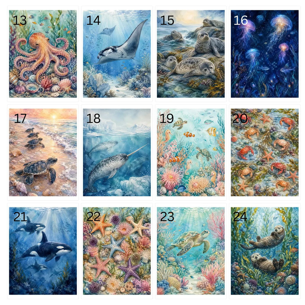 Ocean Life sublimation designs 13-24