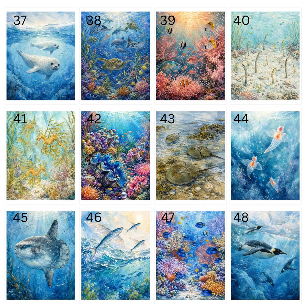 Ocean Life sublimation designs 37-48
