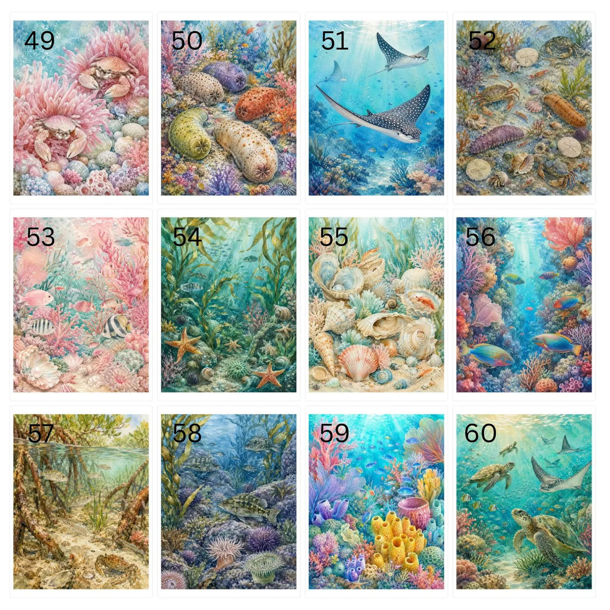 Ocean Life sublimation designs 49-60