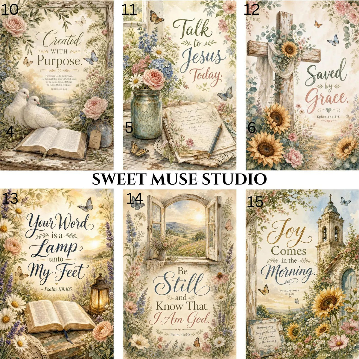 Vintage Christian sublimation designs 1-9